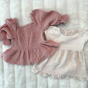 Zara 2-3 yes Pink and Cream Kids Blouse Set bundle